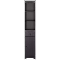 Meuble de salle de bain HOMCOM, colonne de salle de bain autoportante, meuble de rangement haut avec 3 étagères et tiroir