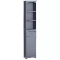 Meuble de salle de bain HOMCOM, colonne de salle de bain autoportante, meuble de rangement haut avec 3 étagères et tiroir