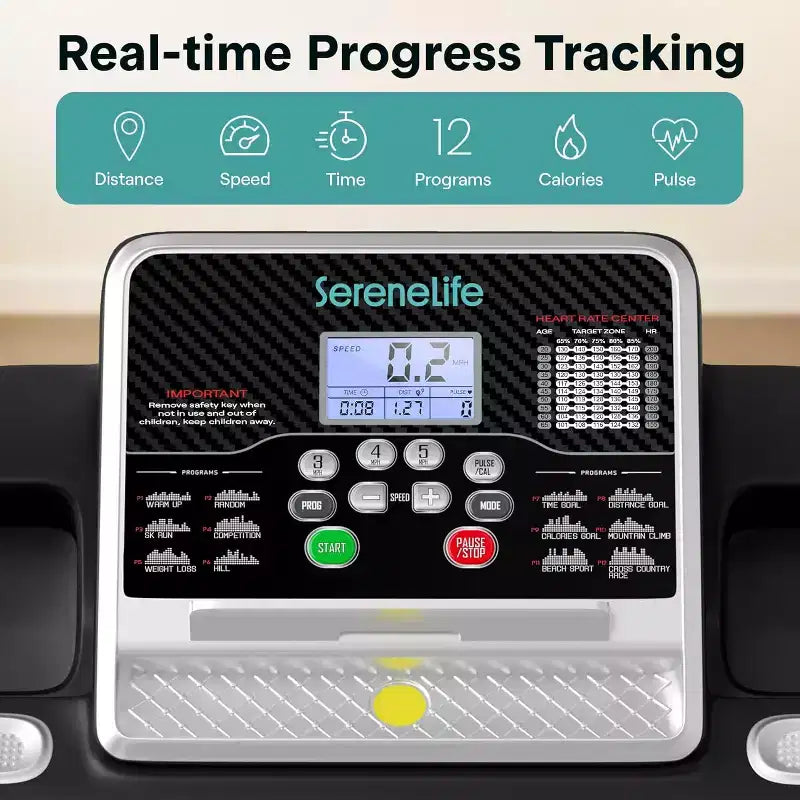Tapis de course pliable Bluetooth SereneLife 3,5 CV - SLFTRD26BT