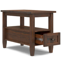 WYNDENHALL Norfolk Table d'appoint étroite de style transitionnel rectangulaire en bois massif, 35,5 cm de large – 35,5 cm de large
