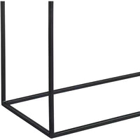 Table d'appoint rectangulaire moderne en aluminium Uttermost 22 x 12 1/2 avec cadre en fer noir oxydé pour salon, chambre à coucher