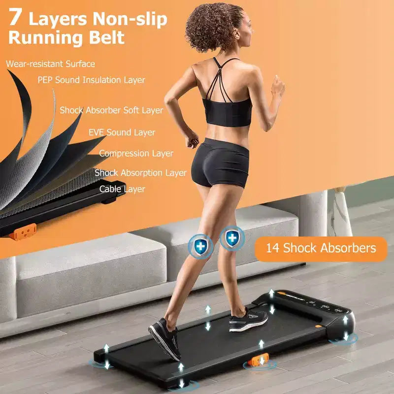 Tapis de marche Costway sous le bureau avec télécommande et écran tactile LED pour la maison/le bureau
