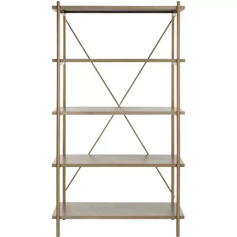 Étagère Rigby 5 niveaux - ETG6206 - Chêne rustique/or - Safavieh