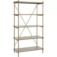 Étagère Rigby 5 niveaux - ETG6206 - Chêne rustique/or - Safavieh