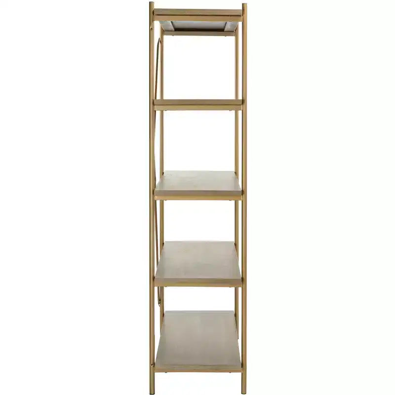 Étagère Rigby 5 niveaux - ETG6206 - Chêne rustique/or - Safavieh