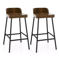 Tabouret de bar à dossier bas industriel Costway de 24,5 po (lot de 2 ou 4)