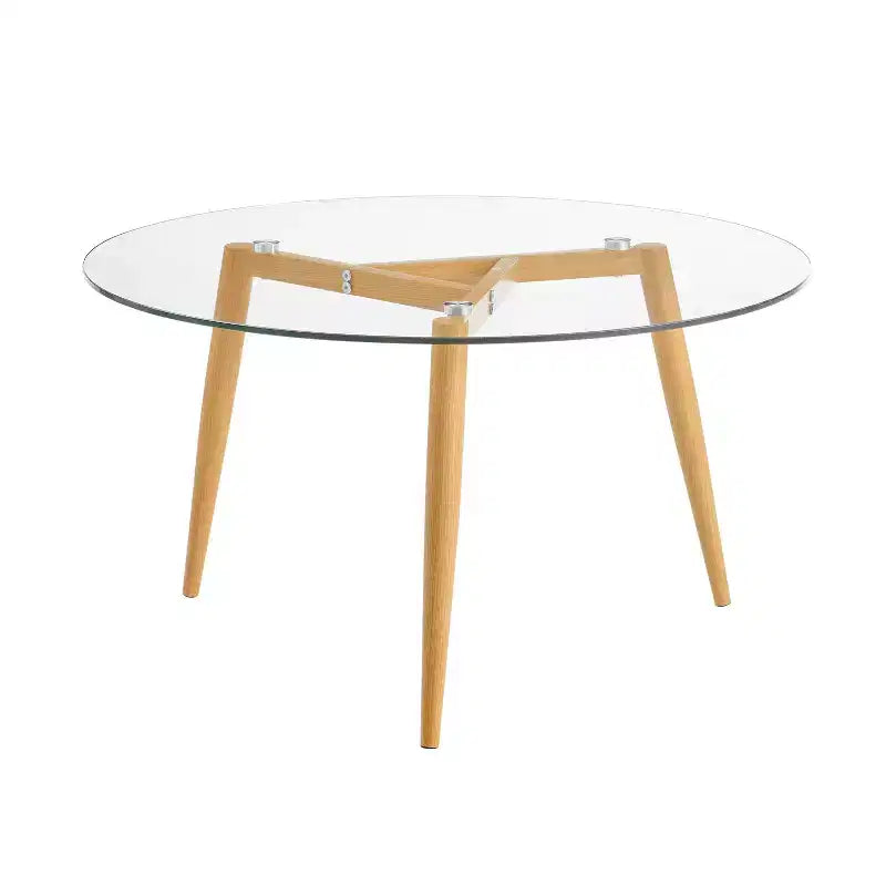 Table basse moderne du milieu du siècle à plateau en verre Van Beuren - Danya B.
