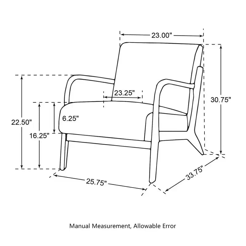 Fauteuil d'appoint à accoudoirs en similicuir moderne du milieu du siècle, cadre en hévéa noyer - Glitzhome