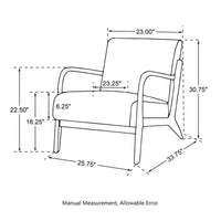 Fauteuil d'appoint à accoudoirs en similicuir moderne du milieu du siècle, cadre en hévéa noyer - Glitzhome