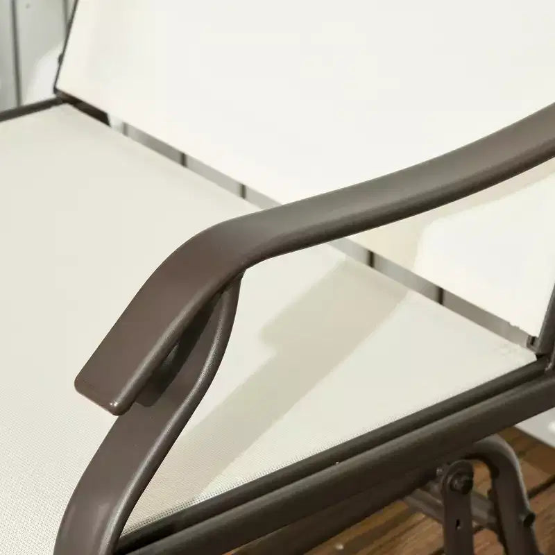 Outsunny Ensemble de 3 chaises à glissière d'extérieur, ensemble bistro avec table à plateau en verre pour terrasse, jardin, arrière-cour, pelouse
