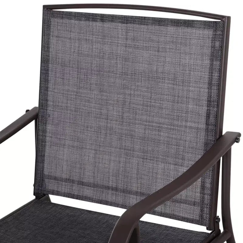 Outsunny Ensemble de 3 chaises à glissière d'extérieur, ensemble bistro avec table à plateau en verre pour terrasse, jardin, arrière-cour, pelouse