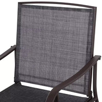 Outsunny Ensemble de 3 chaises à glissière d'extérieur, ensemble bistro avec table à plateau en verre pour terrasse, jardin, arrière-cour, pelouse