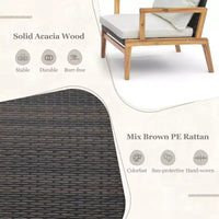 Costway Ensemble de mobilier d'extérieur 3 pièces avec chaises rembourrées et table d'appoint en verre trempé