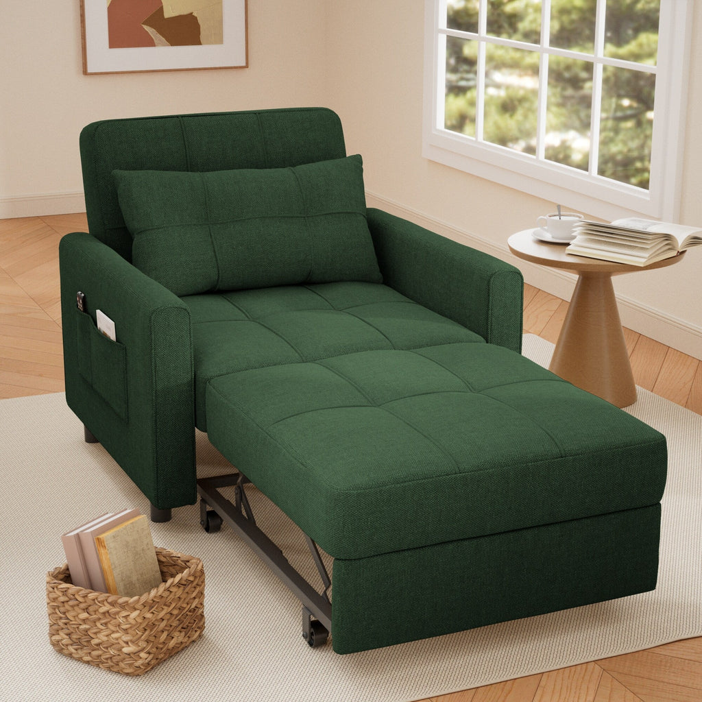 Canapé-lit réglable 3 en 1, fauteuil-canapé escamotable, lit pliant convertible pour salon