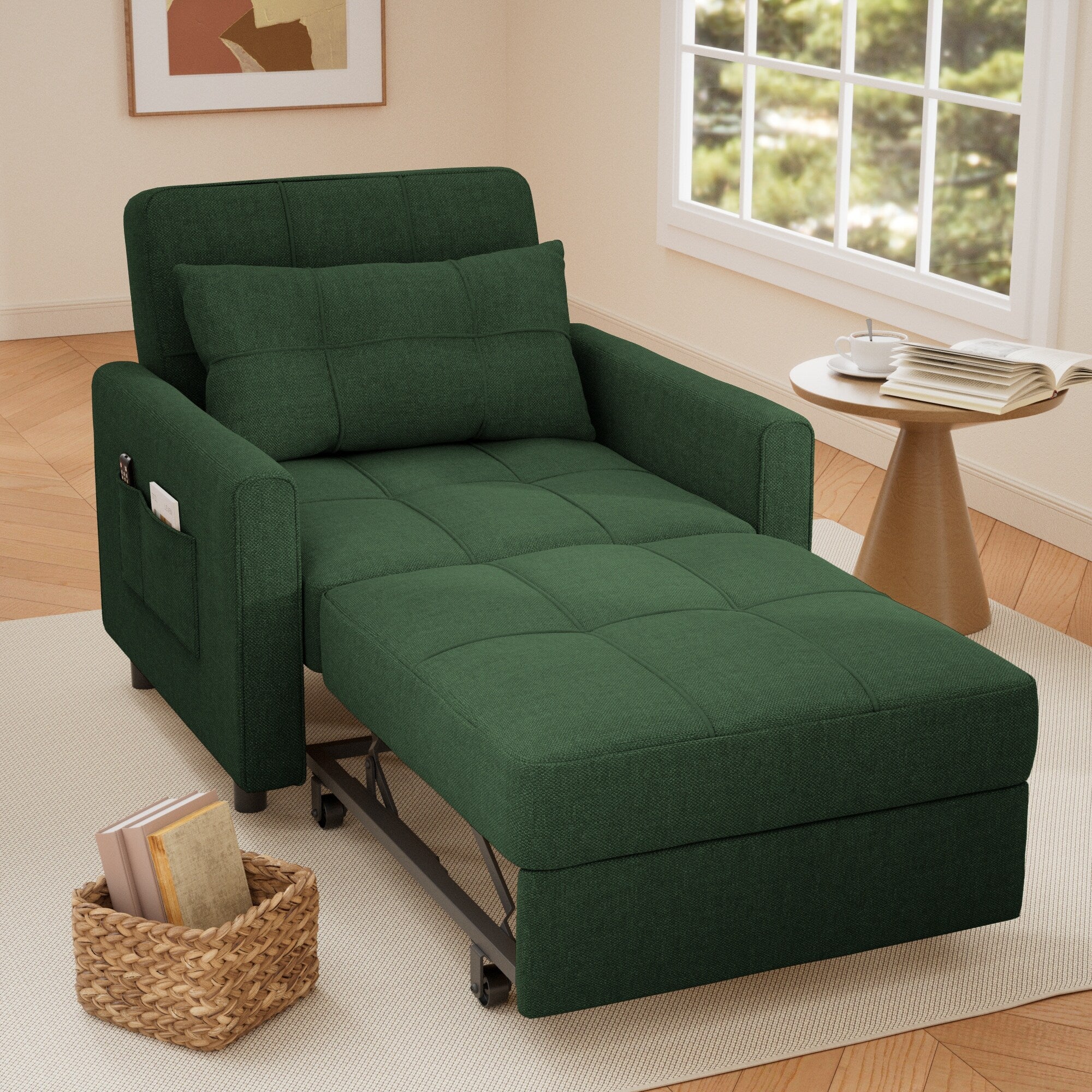Canapé-lit réglable 3 en 1, fauteuil-canapé escamotable, lit pliant convertible pour salon