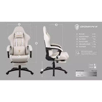 Chaise de jeu réglable avec support lombaire massant et repose-pieds rétractable - Dowinx