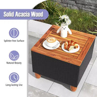 Ensemble de mobilier de patio en rotin Costway 3 pièces, canapé rembourré, table de rangement avec plateau en bois Blanc/Noir/Gris/Bleu marine/Rouge/Turquoise