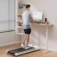 Tapis de marche Costway avec télécommande, écran LED et capacité de 120 kg, tapis de course sous le bureau Gris/Noir/Rose