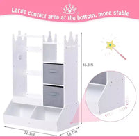 Penderie pour enfant avec miroir éclairé, armoire de rangement pour déguisement de fille, portant à vêtements et bac de rangement