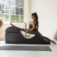 Avana Kami Méridienne convertible / yoga & massage - ottoman 2 en 1 avec fauteuil de yoga escamotable dissimulé, microvelours - N/A