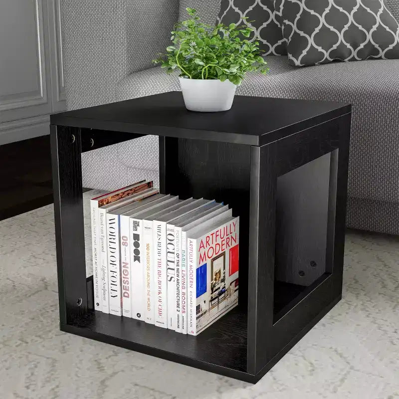 Hasting Home table d'extrémité modulaire empilable moderne en cube à côtés ouverts