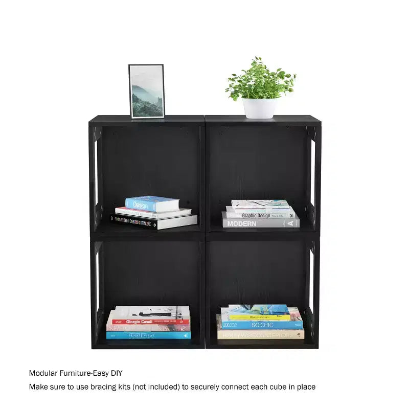 Hasting Home table d'extrémité modulaire empilable moderne en cube à côtés ouverts