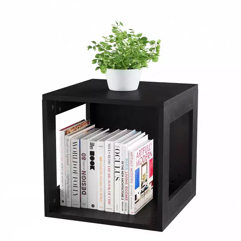 Hasting Home table d'extrémité modulaire empilable moderne en cube à côtés ouverts