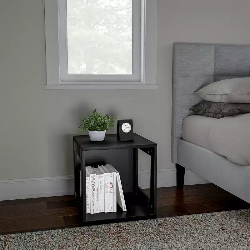 Hasting Home table d'extrémité modulaire empilable moderne en cube à côtés ouverts