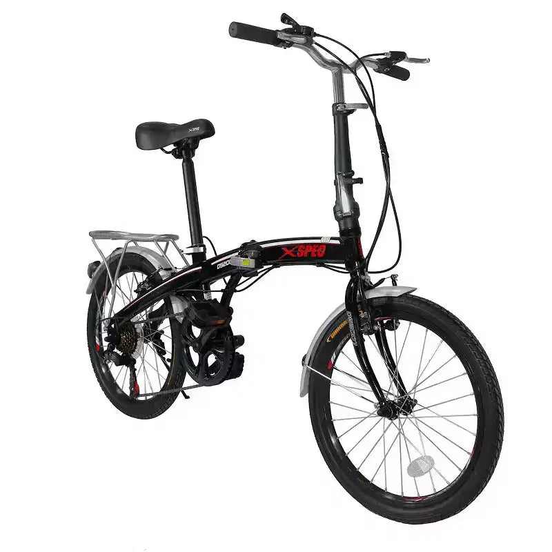 Vélo de ville pliant compact Xspec 20, 7 vitesses, noir (NON électrique)