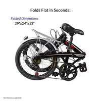 Vélo de ville pliant compact Xspec 20, 7 vitesses, noir (NON électrique)