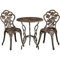 Ensemble Table et Chaises de Bistrot Yaheetech 3 Pièces pour Jardin et Cour Arrière