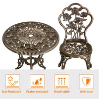 Ensemble Table et Chaises de Bistrot Yaheetech 3 Pièces pour Jardin et Cour Arrière