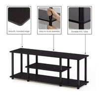 Furinno meuble TV sans outils à 3 niveaux pour téléviseurs jusqu'à 50, centre multimédia de divertissement