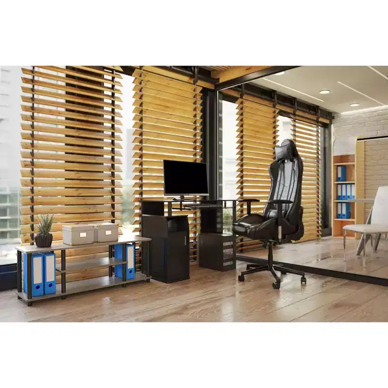 Furinno meuble TV sans outils à 3 niveaux pour téléviseurs jusqu'à 50, centre multimédia de divertissement