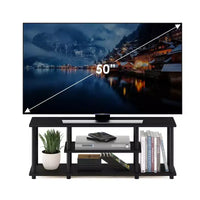 Furinno meuble TV sans outils à 3 niveaux pour téléviseurs jusqu'à 50, centre multimédia de divertissement