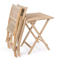 Ensemble bistrot d'extérieur pliant 3 pièces en bois d'acacia Javea Modern Coastal