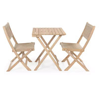 Ensemble bistrot d'extérieur pliant 3 pièces en bois d'acacia Javea Modern Coastal