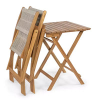 Ensemble bistrot d'extérieur pliant 3 pièces en bois d'acacia Javea Modern Coastal