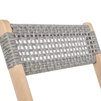Ensemble bistro pliant d'extérieur 3 pièces en bois d'acacia tressé Sitges Modern Mid-Century