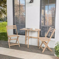 Ensemble de bistro pliable 3 pièces en bois d'acacia Nerja moderne traditionnel pour l'extérieur