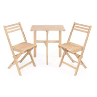 Ensemble de bistro pliable 3 pièces en bois d'acacia Nerja moderne traditionnel pour l'extérieur