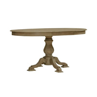 Table à dîner ronde sur pied Magnolia Manor avec rallonges escamotables - 2 finitions