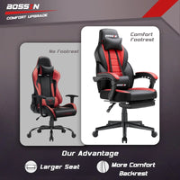 BOSSIN Chaise de gaming style racing, chaise de gamer grande et haute 300 lb à dossier haut chaise informatique