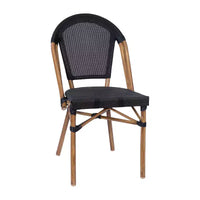 Flash Furniture Marseille Ensemble de table de bistrot commerciale 31,5" intérieur/extérieur, dessus en verre avec 4 chaises empilables en textilène