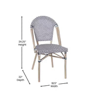 Flash Furniture Marseille Ensemble de table de bistrot commerciale 31,5" intérieur/extérieur, dessus en verre avec 4 chaises empilables en textilène