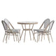 Flash Furniture Marseille Ensemble de table de bistrot commerciale 31,5" intérieur/extérieur, dessus en verre avec 4 chaises empilables en textilène