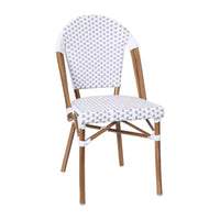Flash Furniture Lourdes Table bistro commerciale intérieur/extérieur 31,5, en résine tressée PE, plateau en verre avec 2 chaises empilables