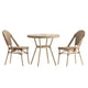Flash Furniture Lourdes Table bistro commerciale intérieur/extérieur 31,5, en résine tressée PE, plateau en verre avec 2 chaises empilables