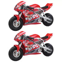 Razor Mini vélo électrique 24 Volt 1 vitesse, moto de course tout-terrain Pocket Rocket avec pneus pneumatiques 10, vitesses jusqu'à 15 MPH, âges 13 et plus, lot de 2, rouge