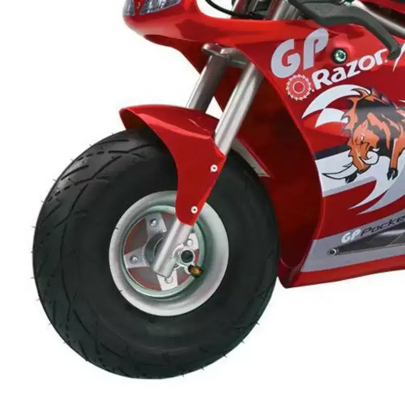Razor Mini vélo électrique 24 Volt 1 vitesse, moto de course tout-terrain Pocket Rocket avec pneus pneumatiques 10, vitesses jusqu'à 15 MPH, âges 13 et plus, lot de 2, rouge